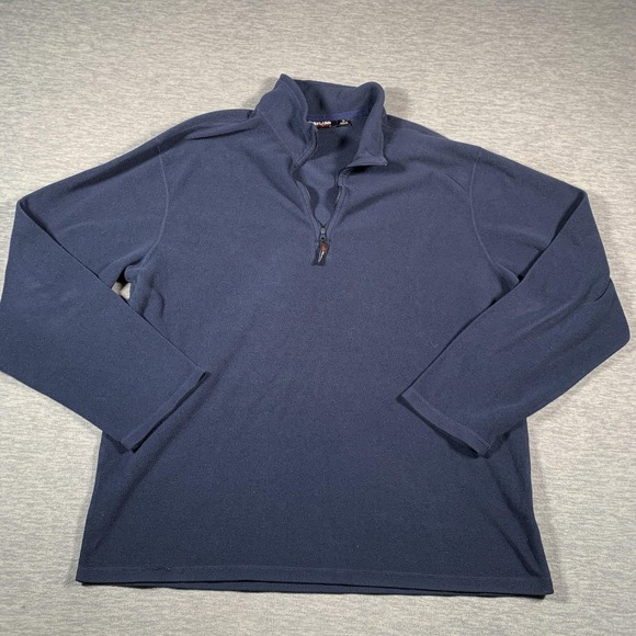 Kirkland Signature Fleece Pullover Mens XL Navy Polartec Quarter Zip Sweatshirt - Picture 1 of 12